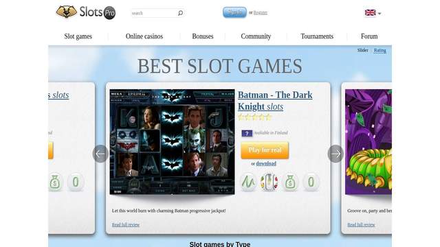 SlotsPro casino screenshot